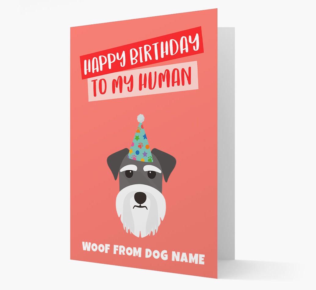 Personalized 'Happy Birthday To My Human' Card with {breedCommonName} Icon