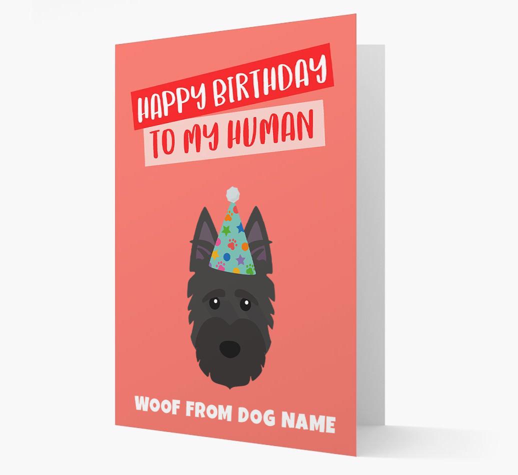 Personalized 'Happy Birthday To My Human' Card with {breedCommonName} Icon