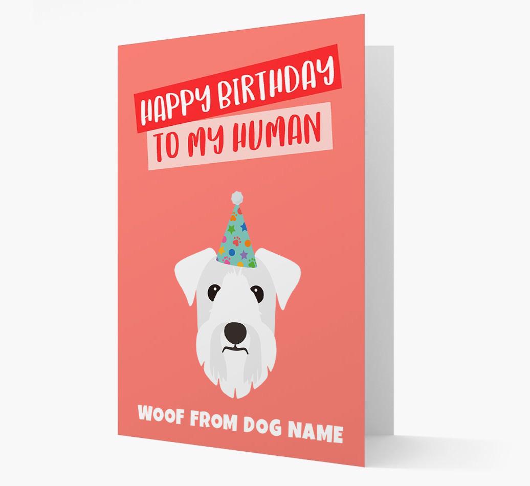 Personalized 'Happy Birthday To My Human' Card with {breedCommonName} Icon