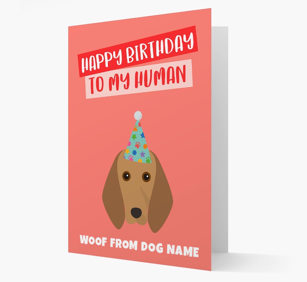 Personalized 'Happy Birthday To My Human' Card with {breedCommonName} Icon