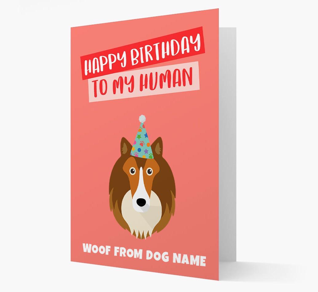 Personalized 'Happy Birthday To My Human' Card with {breedCommonName} Icon