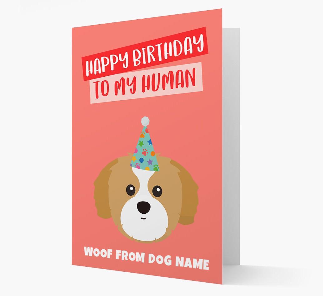 Personalized 'Happy Birthday To My Human' Card with {breedCommonName} Icon