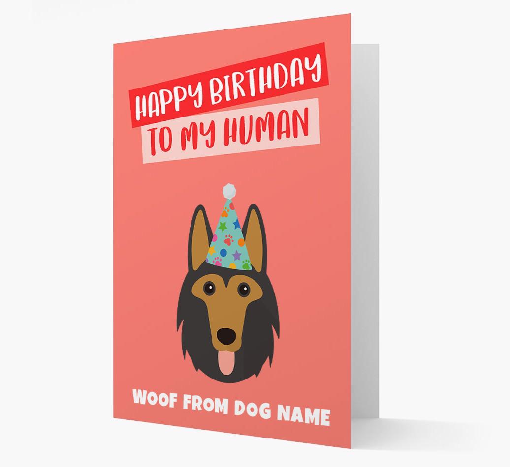 Personalized 'Happy Birthday To My Human' Card with {breedCommonName} Icon