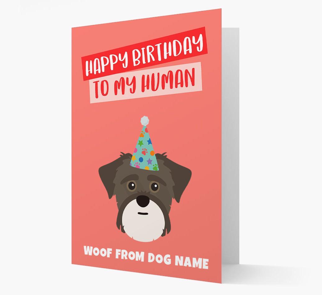 Personalized 'Happy Birthday To My Human' Card with {breedCommonName} Icon