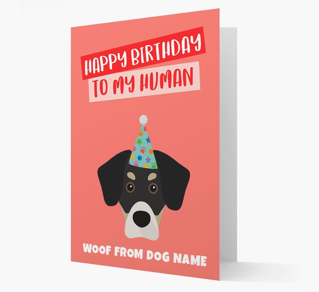 Personalized 'Happy Birthday To My Human' Card with {breedCommonName} Icon