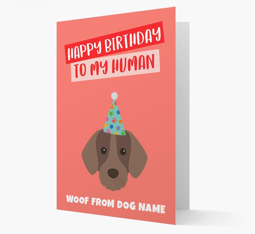 Personalized 'Happy Birthday To My Human' Card with {breedCommonName} Icon