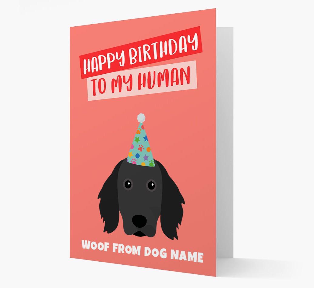 Personalized 'Happy Birthday To My Human' Card with {breedCommonName} Icon