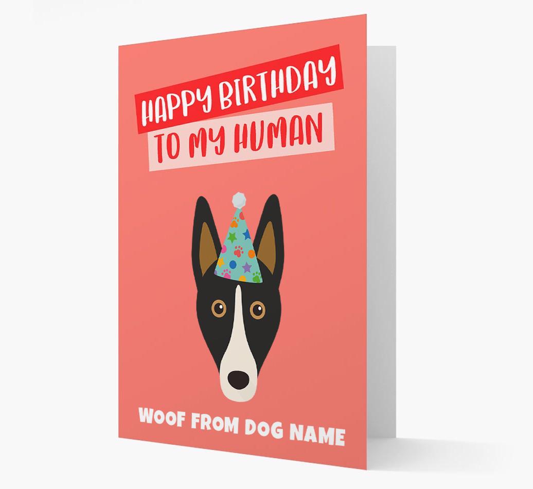 Personalized 'Happy Birthday To My Human' Card with {breedCommonName} Icon