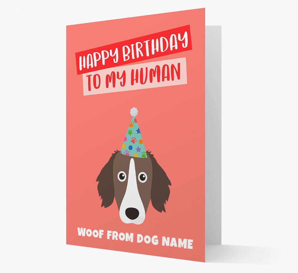 Personalized 'Happy Birthday To My Human' Card with {breedCommonName} Icon