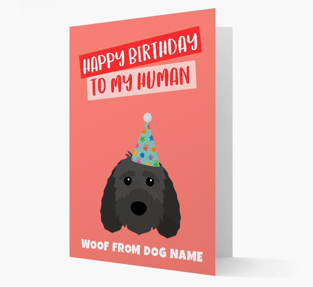 Personalized 'Happy Birthday To My Human' Card with {breedCommonName} Icon
