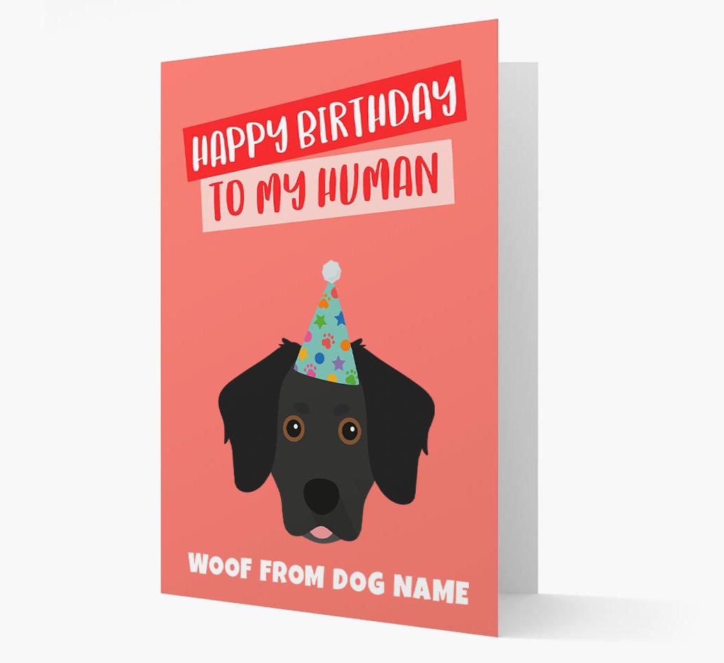 Personalized 'Happy Birthday To My Human' Card with {breedCommonName} Icon