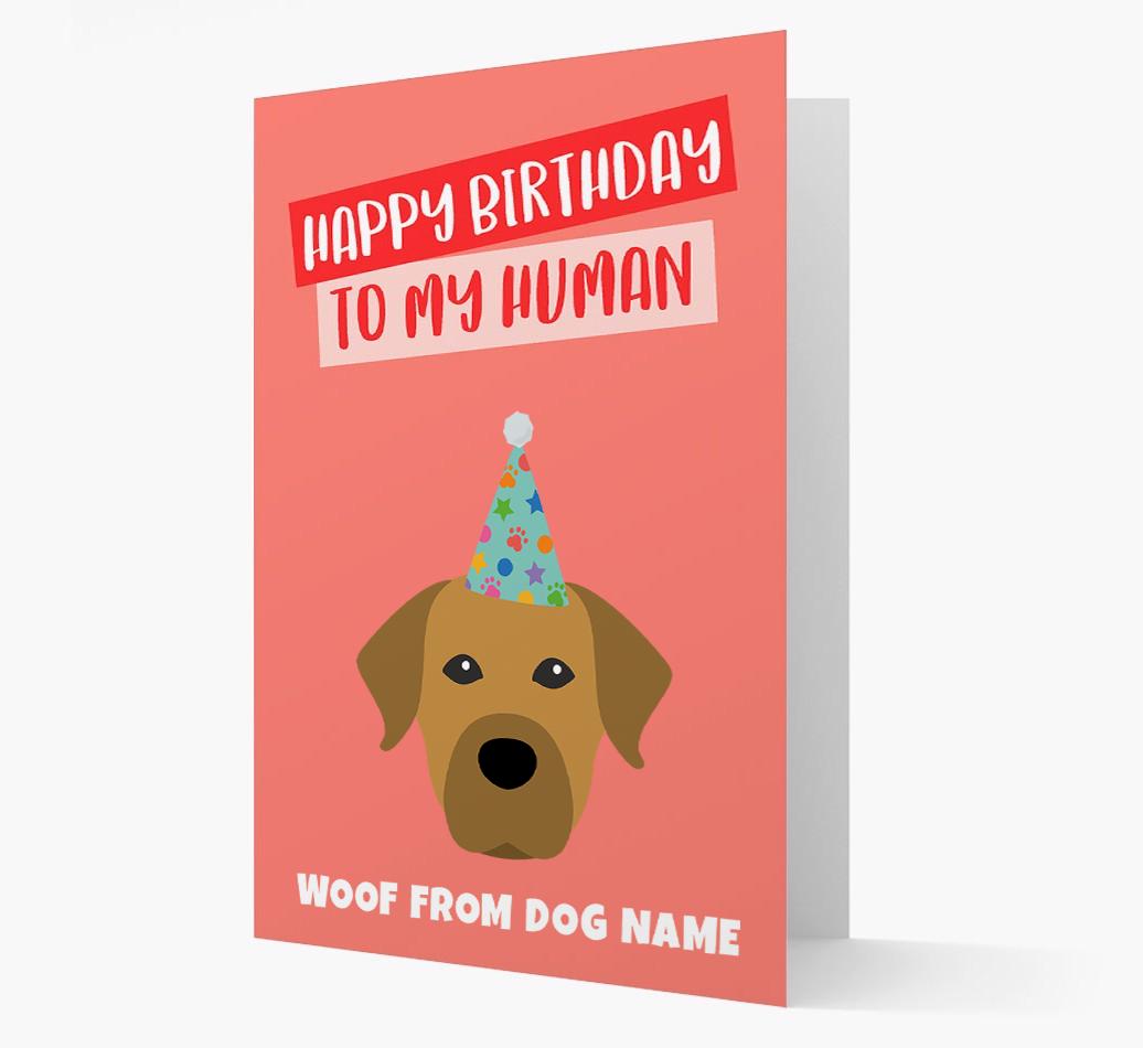 Personalized 'Happy Birthday To My Human' Card with {breedCommonName} Icon