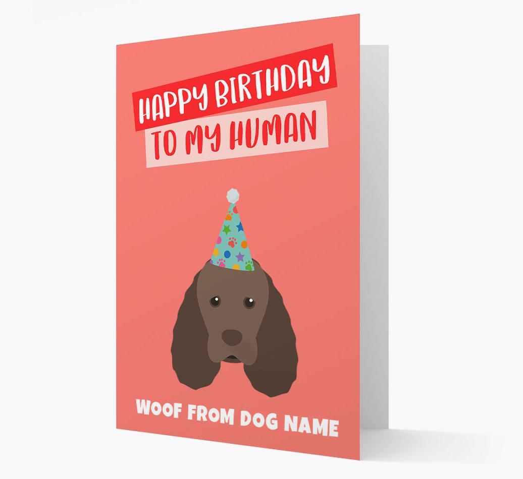 Personalized 'Happy Birthday To My Human' Card with {breedCommonName} Icon