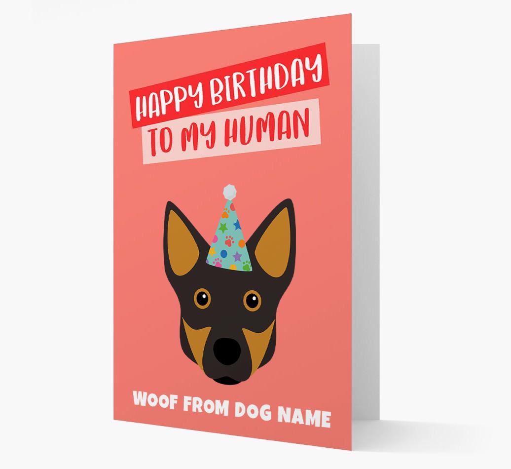 Personalized 'Happy Birthday To My Human' Card with {breedCommonName} Icon