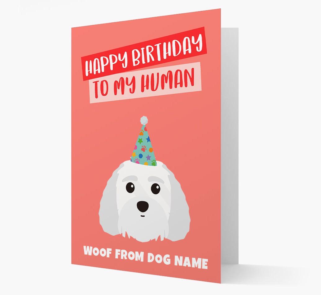 Personalized 'Happy Birthday To My Human' Card with {breedCommonName} Icon