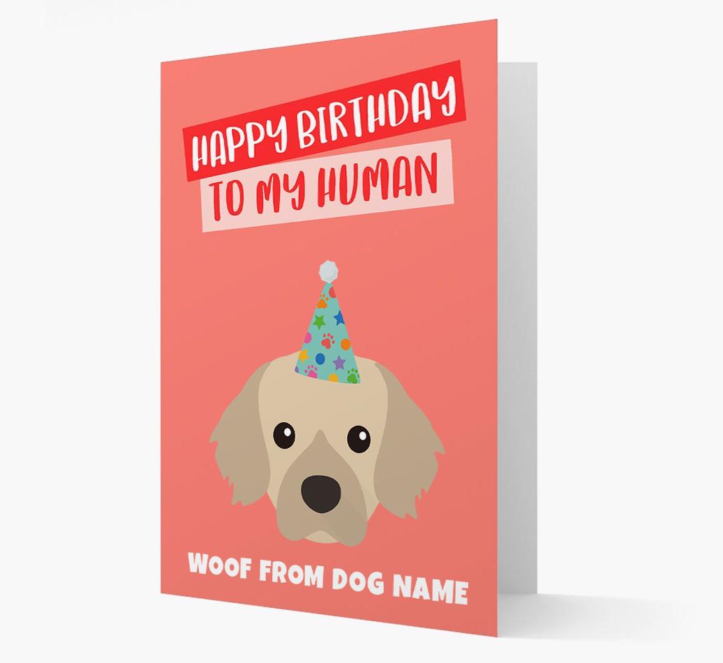 Personalized 'Happy Birthday To My Human' Card with {breedCommonName} Icon