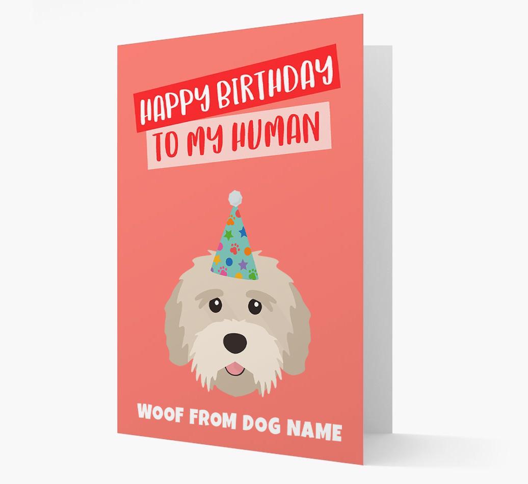Personalized 'Happy Birthday To My Human' Card with {breedCommonName} Icon