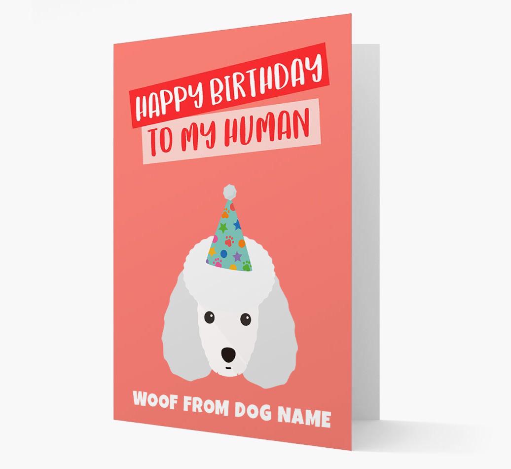 Personalized 'Happy Birthday To My Human' Card with {breedCommonName} Icon