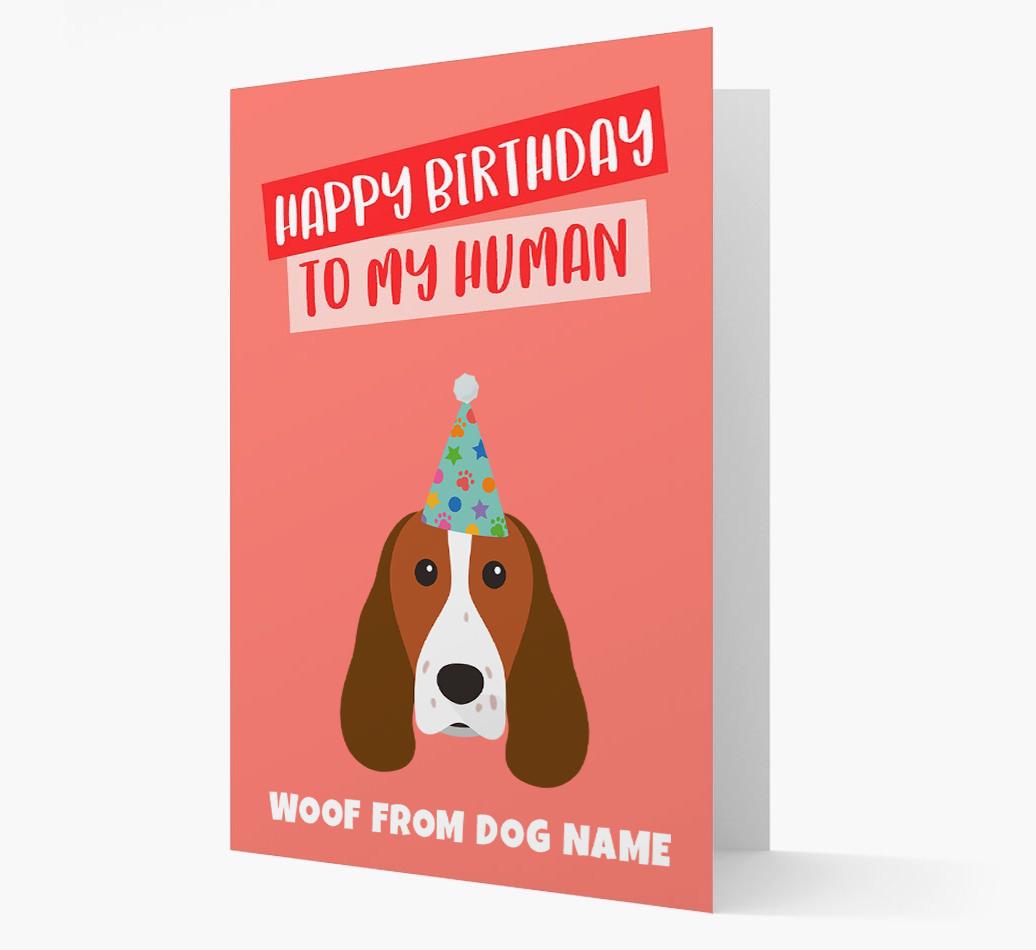Personalized 'Happy Birthday To My Human' Card with {breedCommonName} Icon
