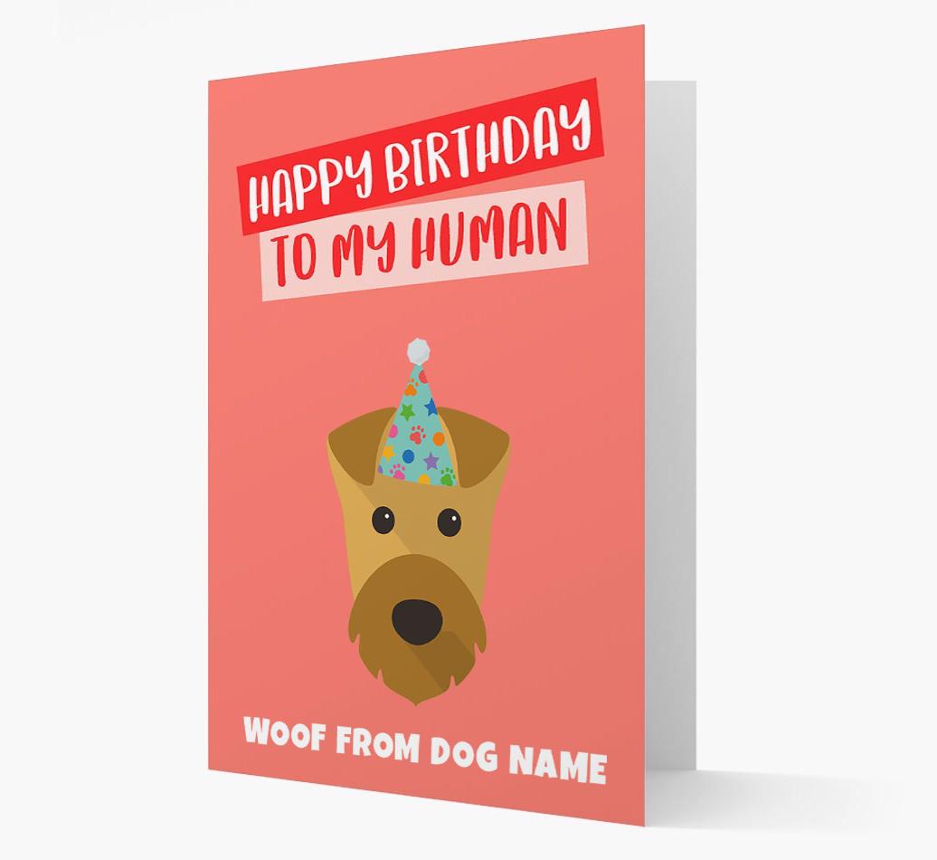 Personalized 'Happy Birthday To My Human' Card with {breedCommonName} Icon