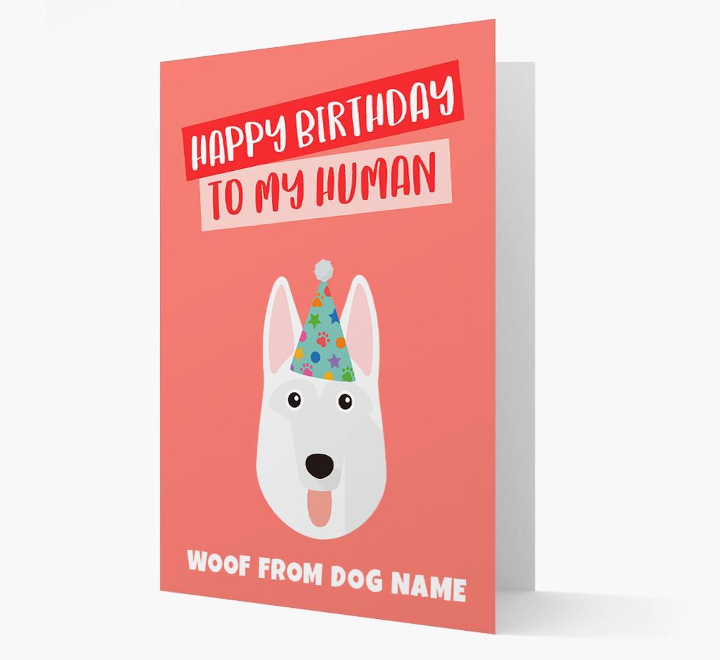 Personalized 'Happy Birthday To My Human' Card with {breedCommonName} Icon