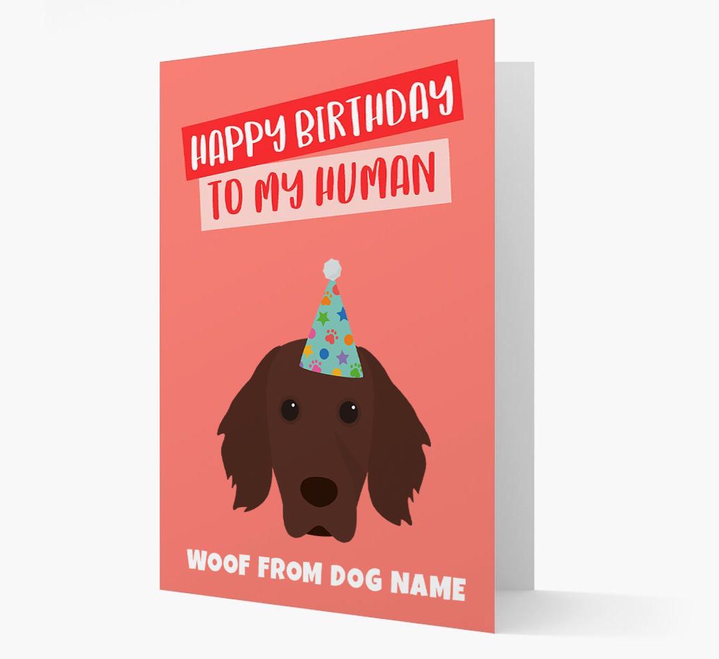 Personalized 'Happy Birthday To My Human' Card with {breedCommonName} Icon