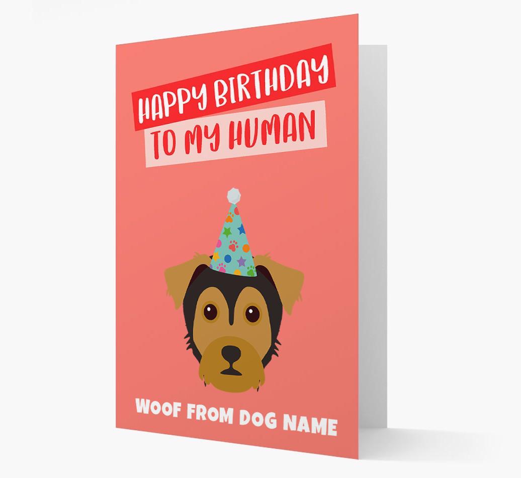 Personalized 'Happy Birthday To My Human' Card with {breedCommonName} Icon