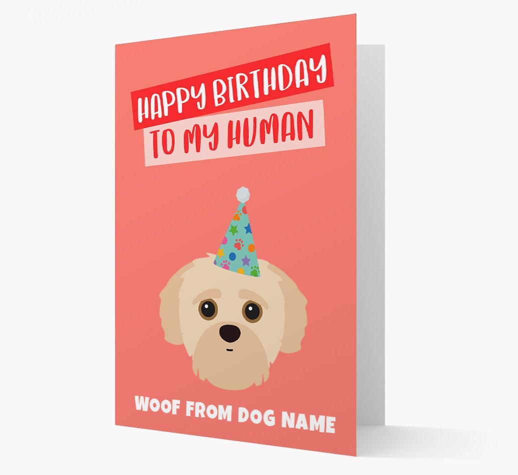 Personalized 'Happy Birthday To My Human' Card with {breedCommonName} Icon