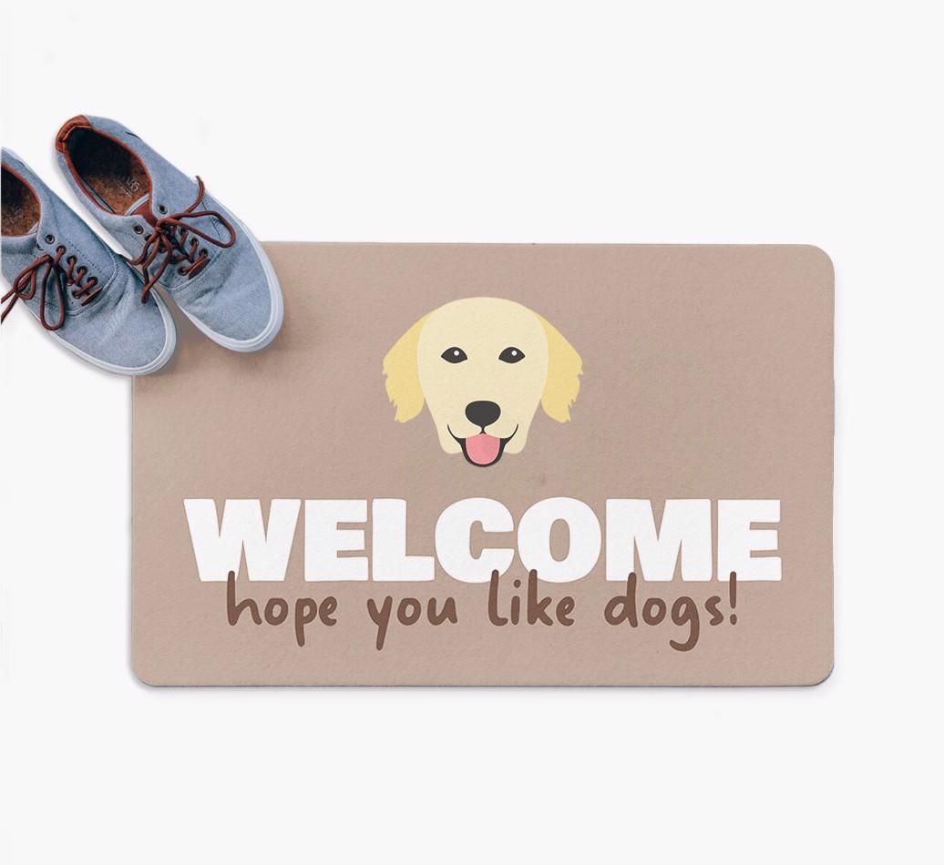 Welcome Hope You Like Dogs: Personalized {breedFullName} Doormat