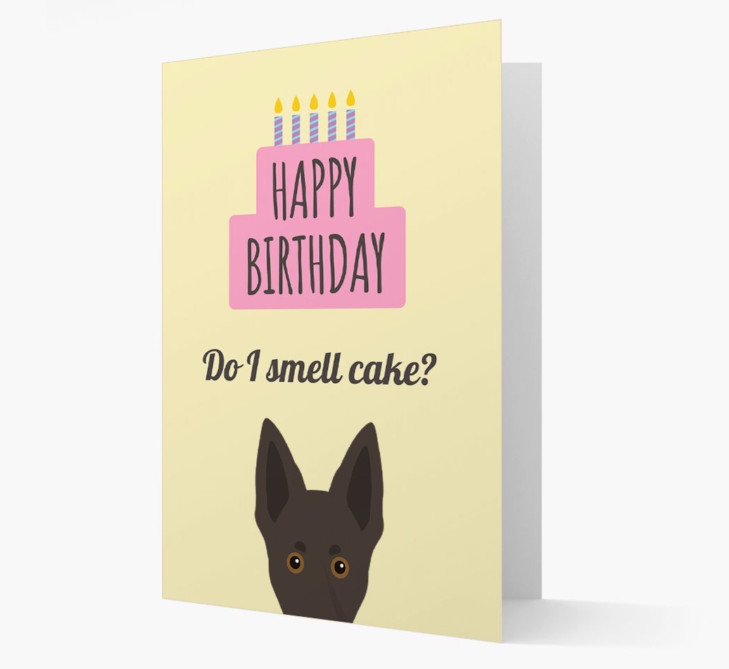 Card 'Do I smell cake?' with {breedCommonName} Icon
