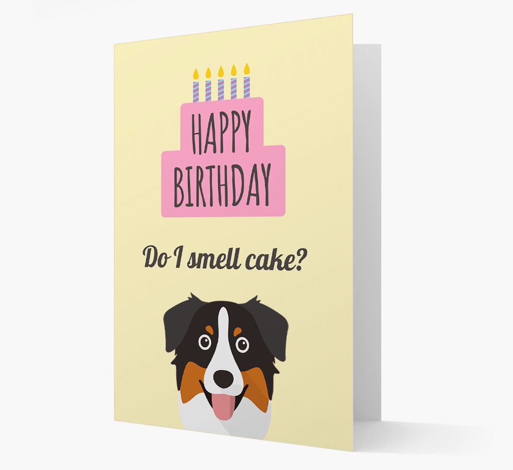 Card 'Do I smell cake?' with {breedCommonName} Icon