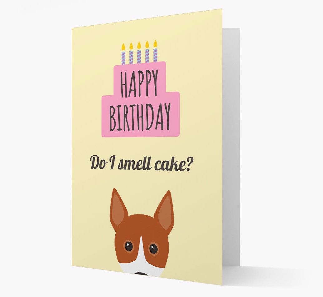 Card 'Do I smell cake?' with {breedCommonName} Icon