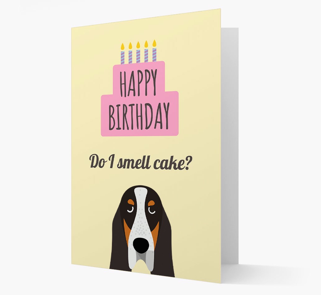 Card 'Do I smell cake?' with {breedCommonName} Icon