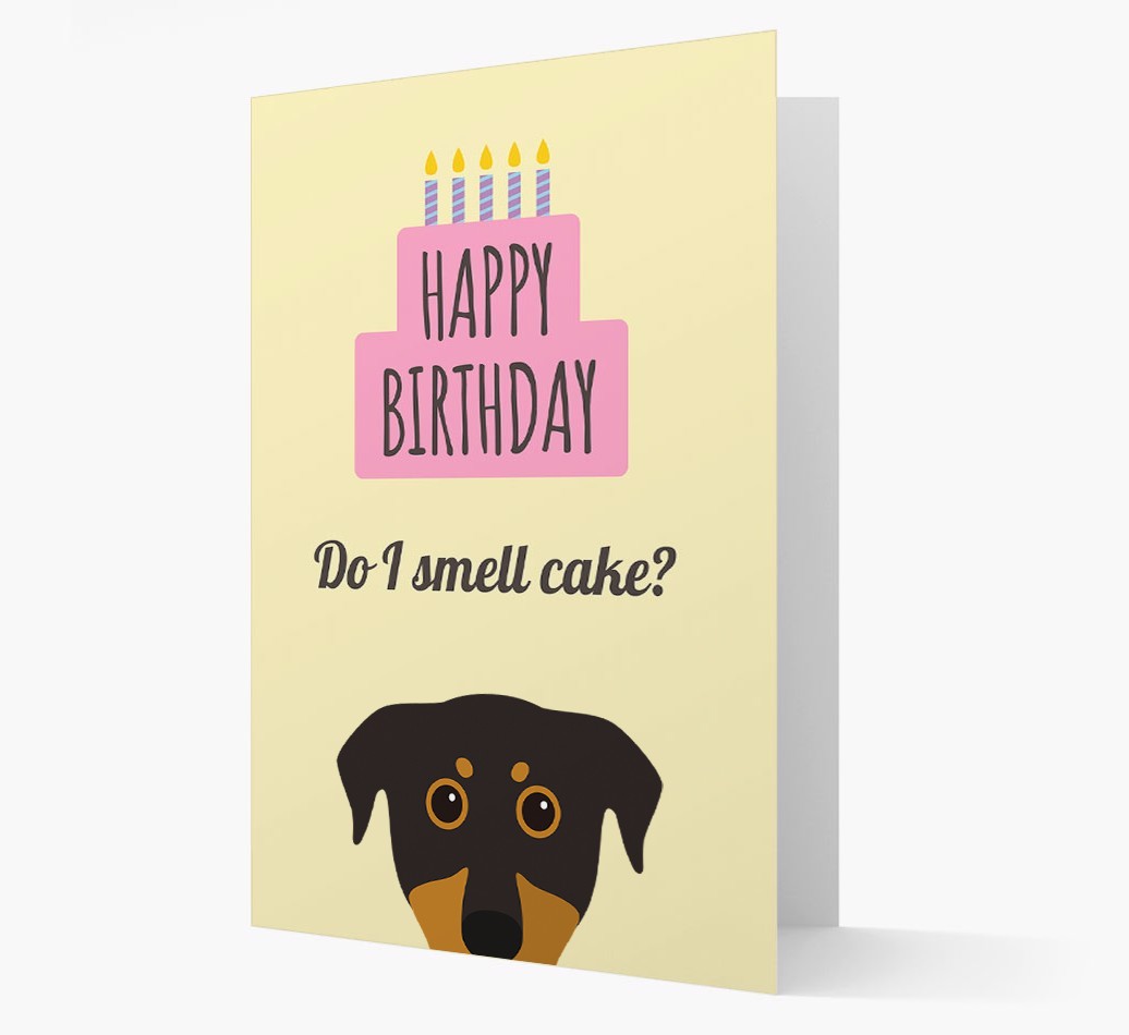Card 'Do I smell cake?' with {breedCommonName} Icon