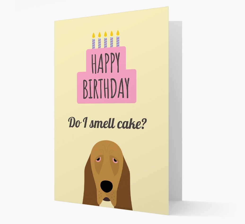 Card 'Do I smell cake?' with {breedCommonName} Icon
