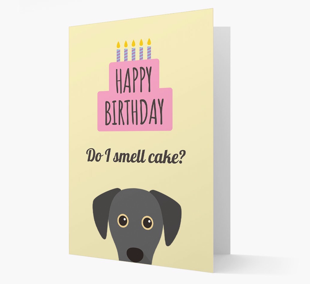 Card 'Do I smell cake?' with {breedCommonName} Icon