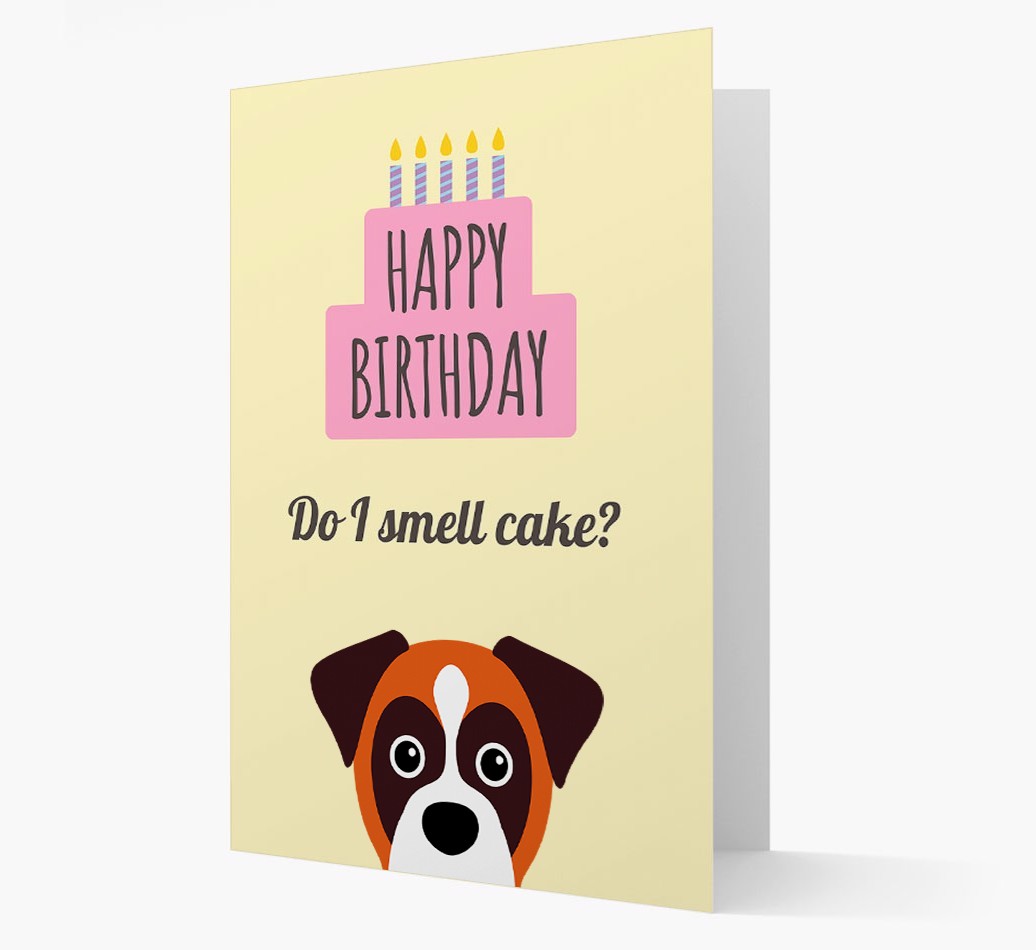 Card 'Do I smell cake?' with {breedCommonName} Icon