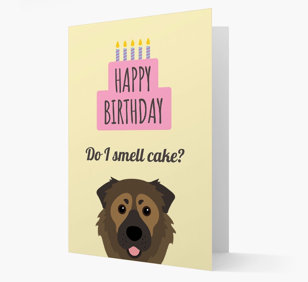 Card 'Do I smell cake?' with {breedCommonName} Icon