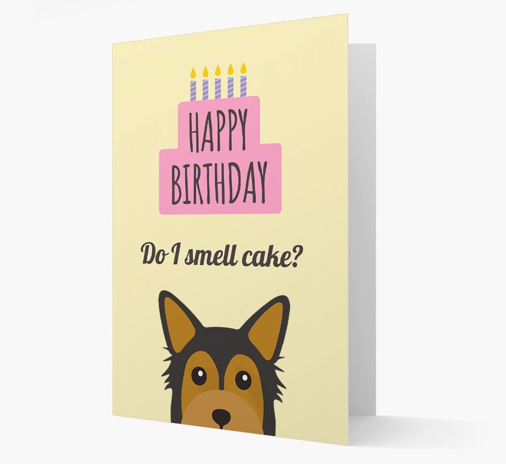 Card 'Do I smell cake?' with {breedCommonName} Icon