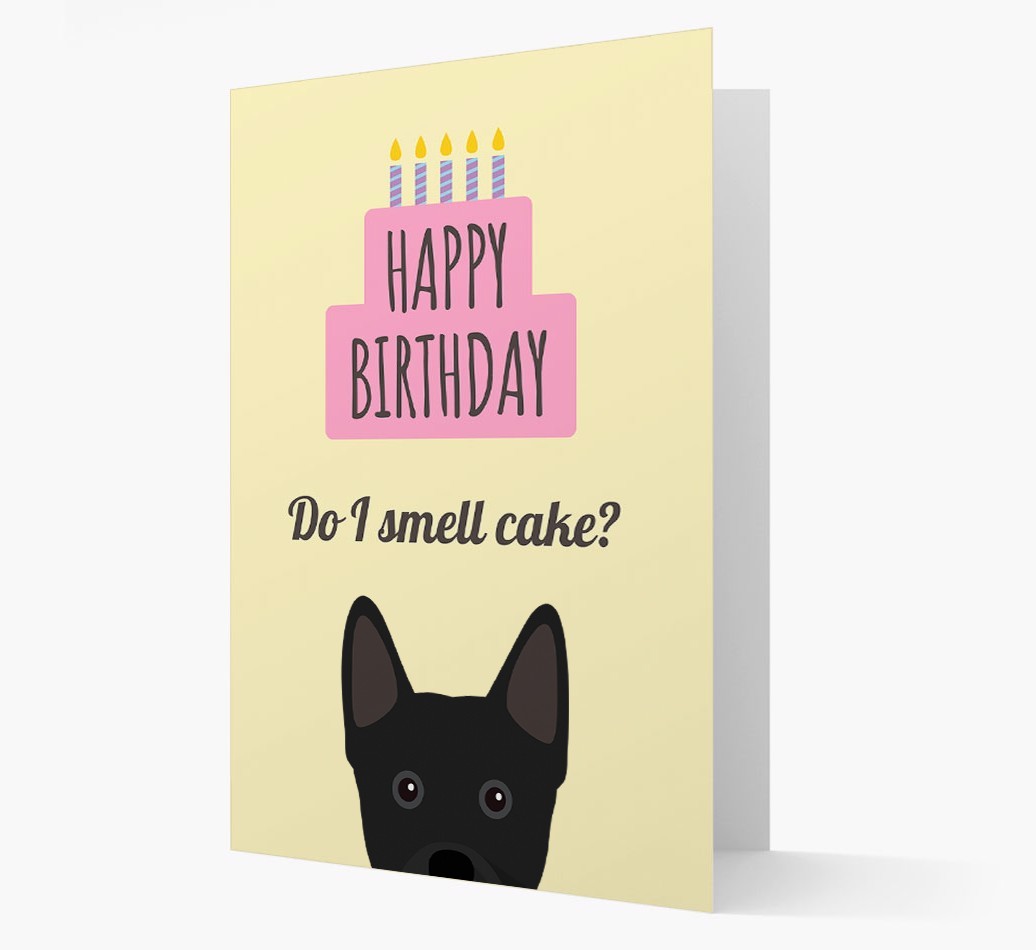 Card 'Do I smell cake?' with {breedCommonName} Icon