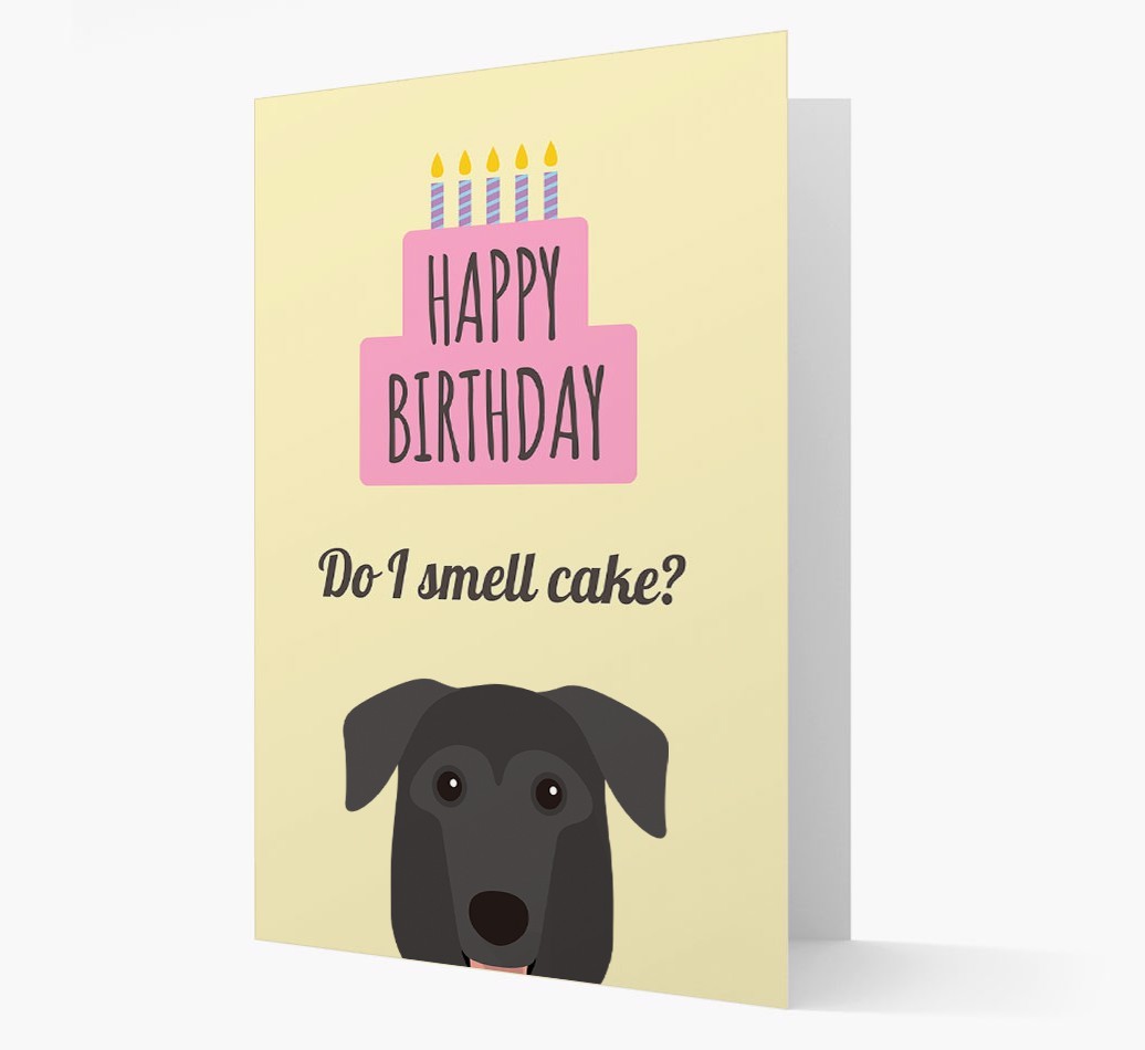 Card 'Do I smell cake?' with {breedCommonName} Icon