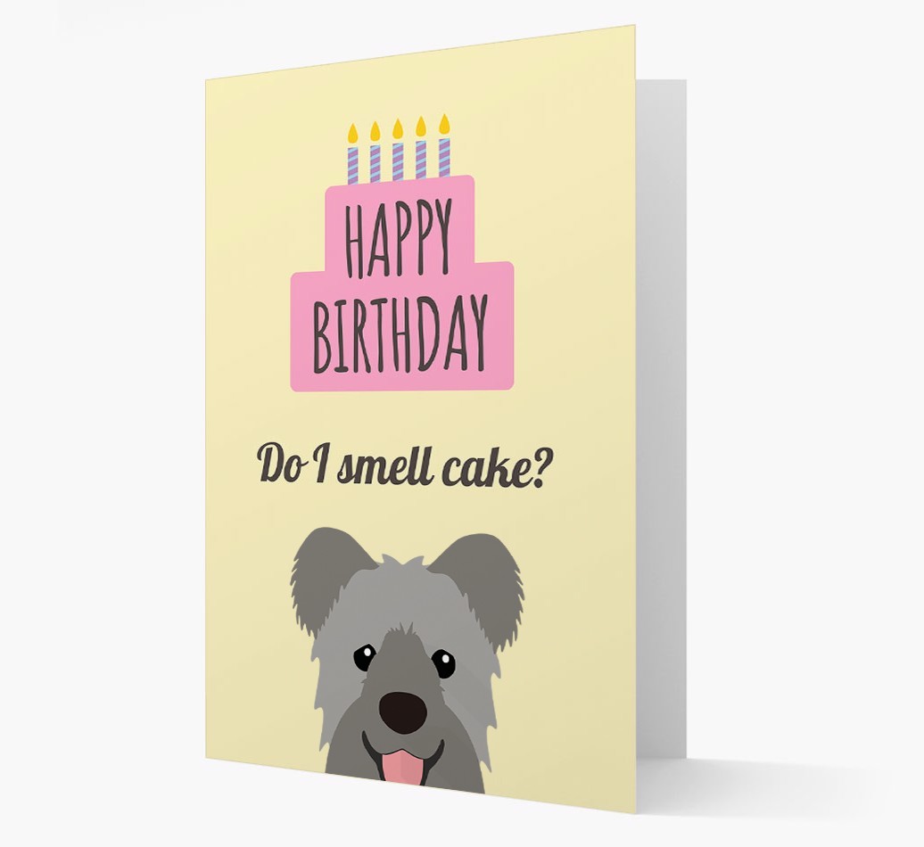 Card 'Do I smell cake?' with {breedCommonName} Icon
