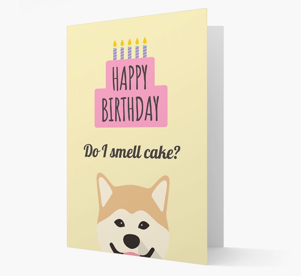 Card 'Do I smell cake?' with {breedCommonName} Icon