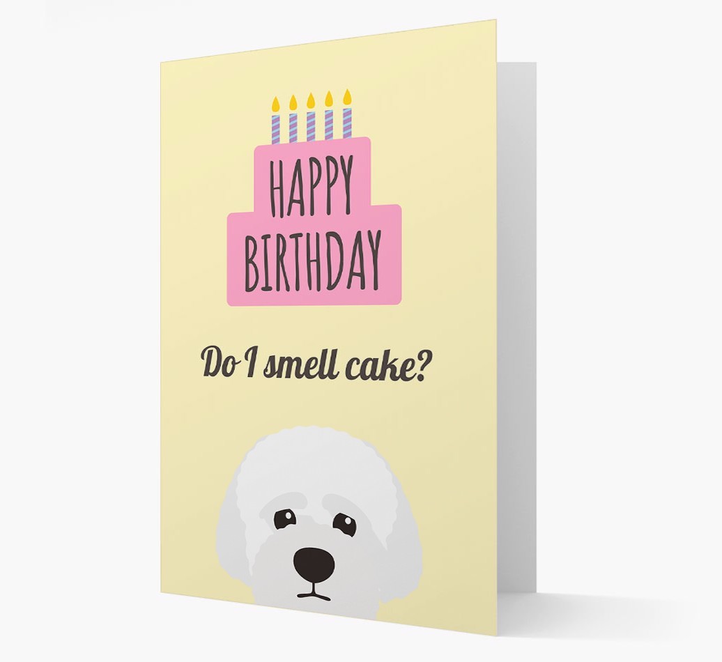 Card 'Do I smell cake?' with {breedCommonName} Icon