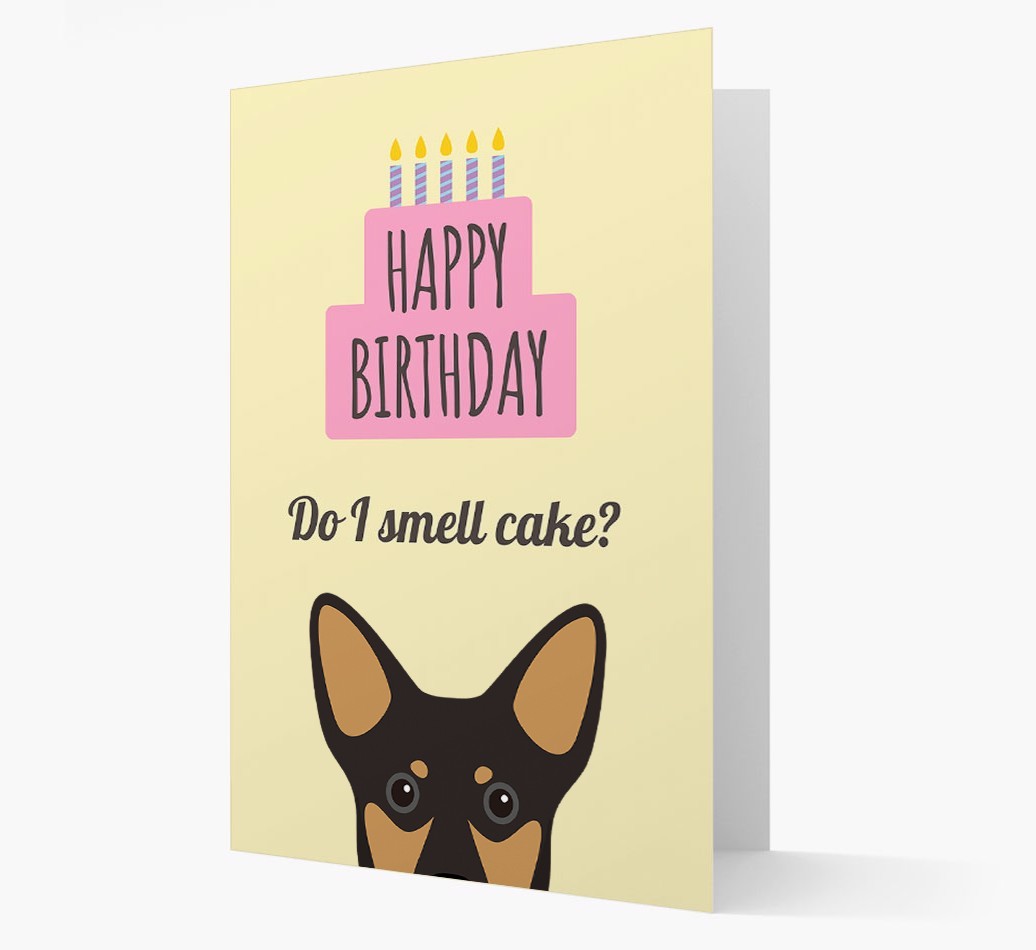 Card 'Do I smell cake?' with {breedCommonName} Icon