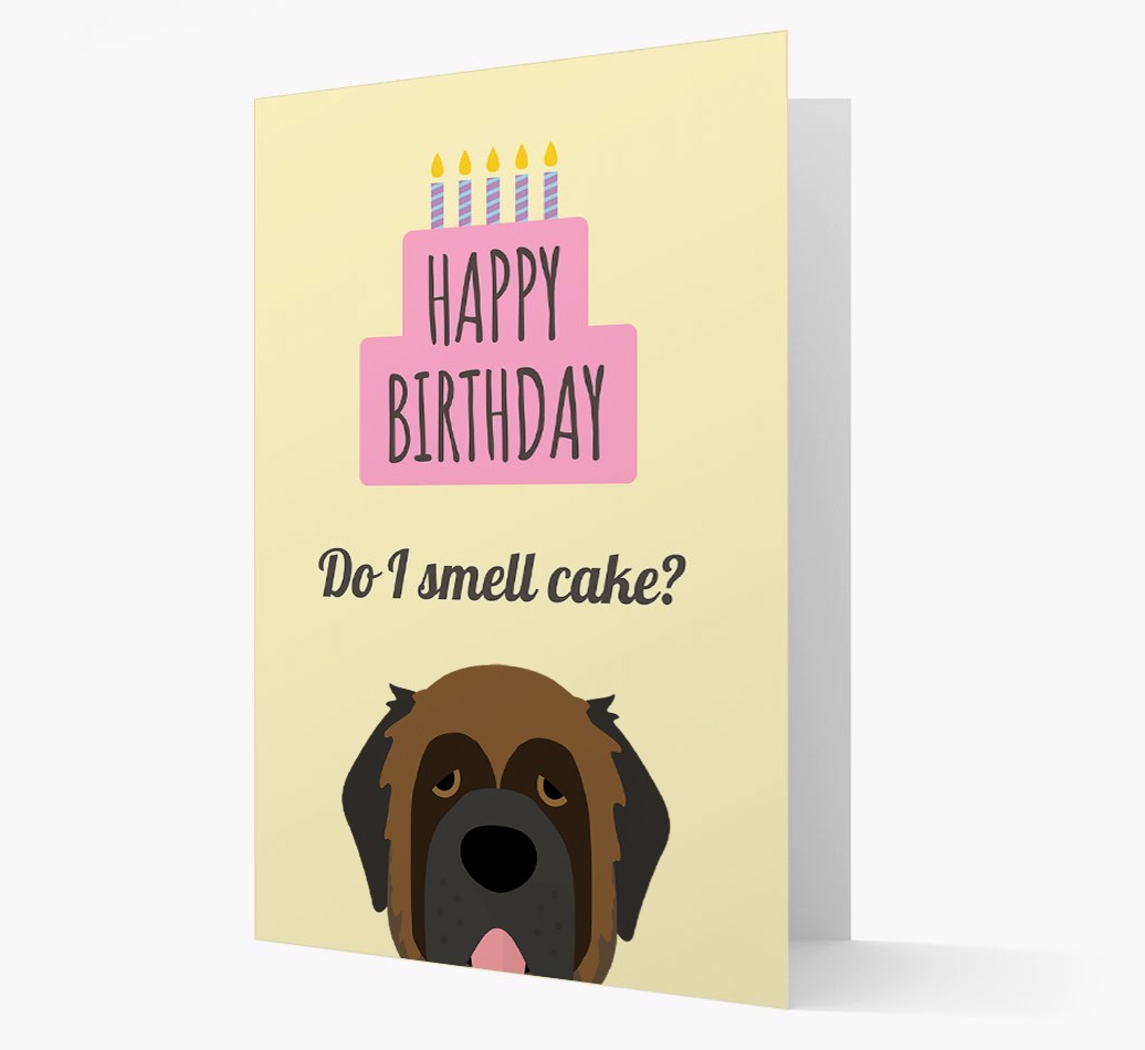 Card 'Do I smell cake?' with {breedCommonName} Icon
