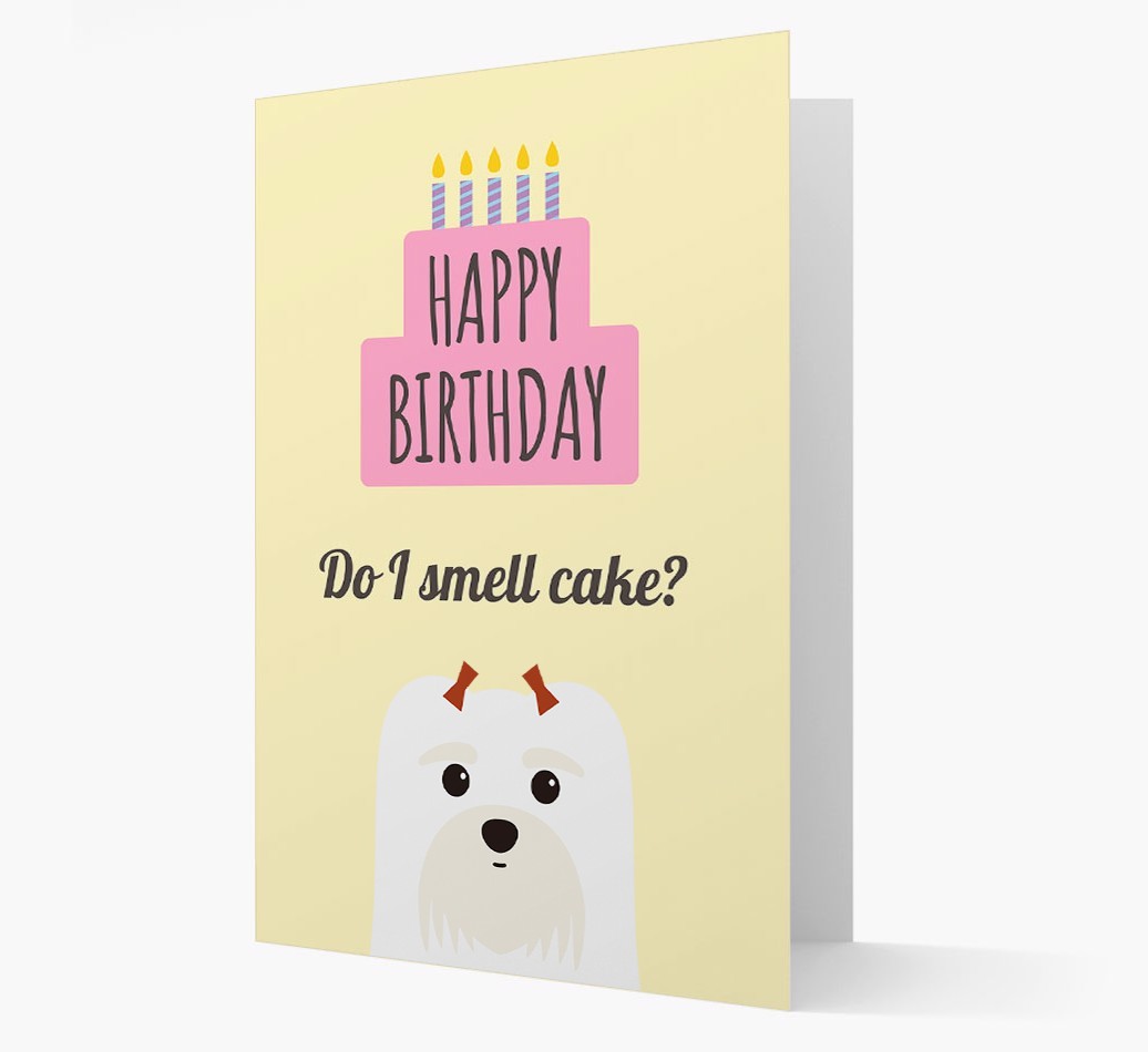 Card 'Do I smell cake?' with {breedCommonName} Icon