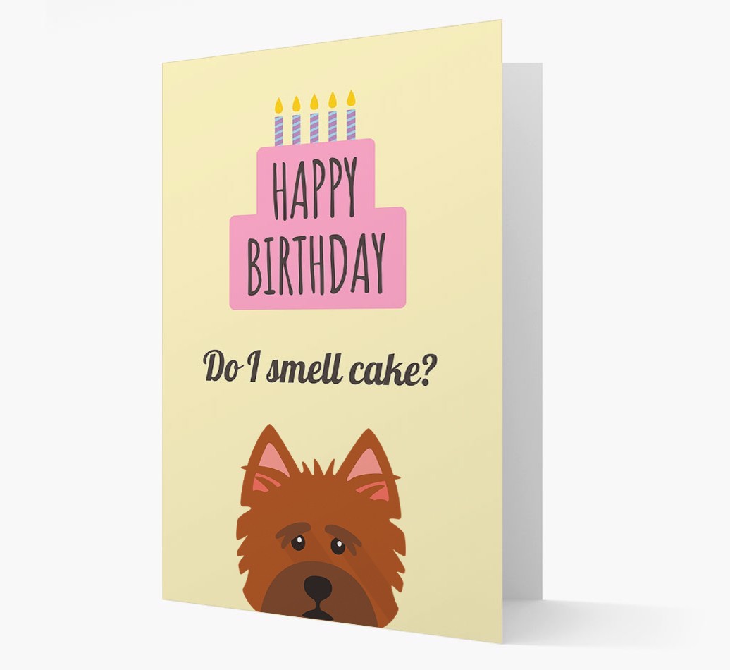 Card 'Do I smell cake?' with {breedCommonName} Icon