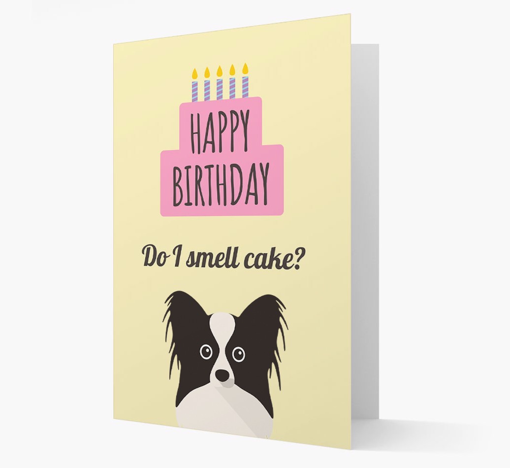 Card 'Do I smell cake?' with {breedCommonName} Icon