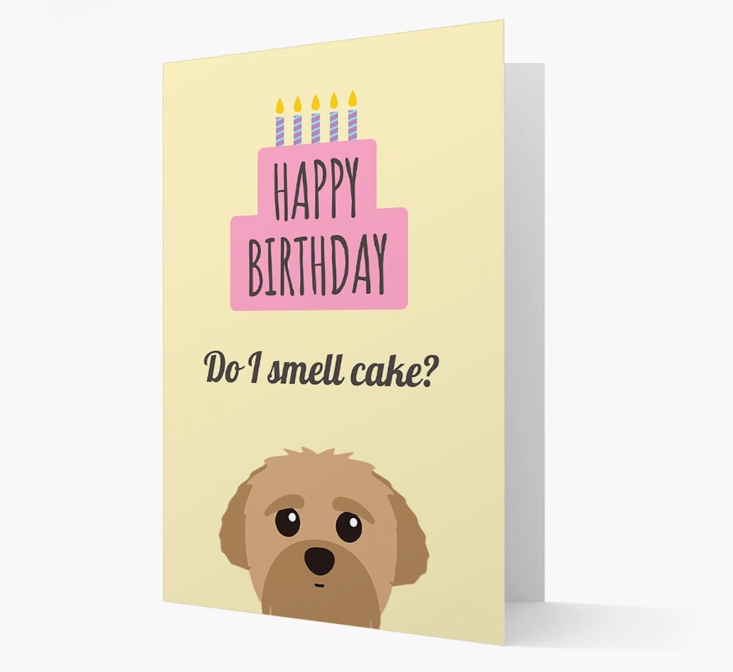 Card 'Do I smell cake?' with {breedCommonName} Icon
